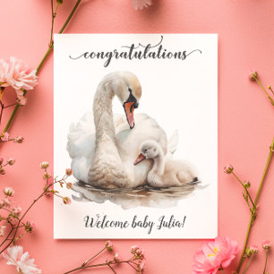 Congratulations New Baby Swan Mother Card