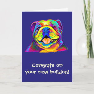 Congratulations New Bulldog in Colours Card