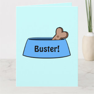 Congratulations New Dog Name Customisable Bowl Card