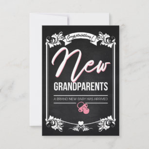 Congratulations new grandparents / New Baby Girl Thank You Card
