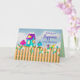 Congratulations New Home Birds Moving in Birdhouse Card