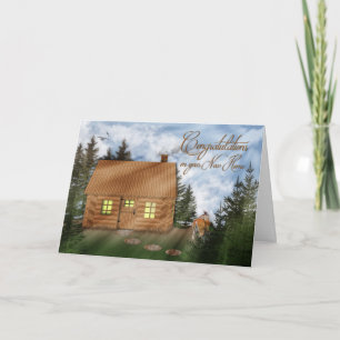 Congratulations- New Home - Charming LogHome Card