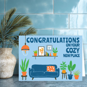 Congratulations New Home Cosy Cute Living Room Card