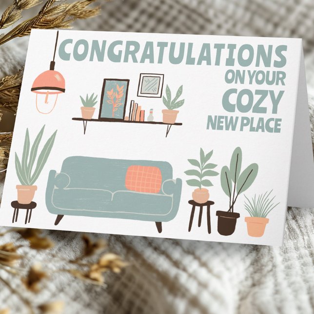 Congratulations New Home Cosy Cute Living Room Card (Congratulations New Home Cozy Cute Living Room Card
)