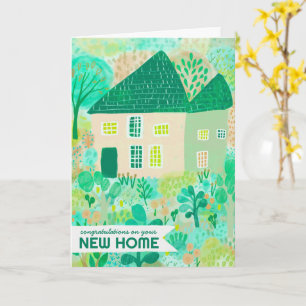 Congratulations New Home Garden Watercolor Cute Card