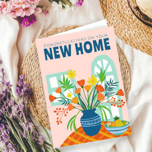 CONGRATULATIONS NEW HOME MOVING Flower Vase Card