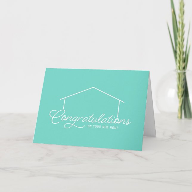 Congratulations New Home Silhouette Editable Colou Card (Front)