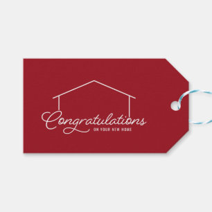Congratulations New Home Silhouette Editable Colou Gift Tags