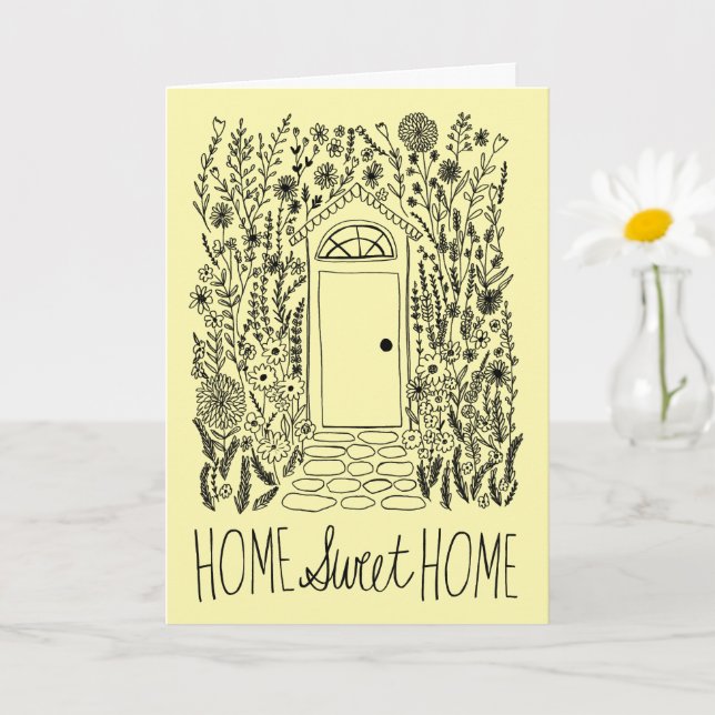 Congratulations New Home Sweet Garden Door Custom Card (Small Plant)