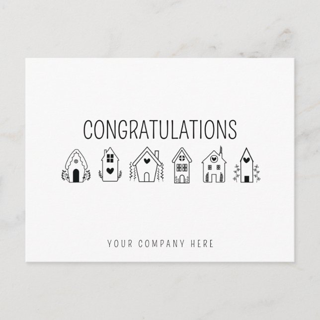Congratulations New Homeowner Real Estate Postcard (Front)