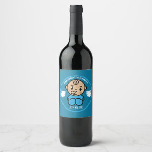 Congratulations New Parents Baby Boy Wine Label