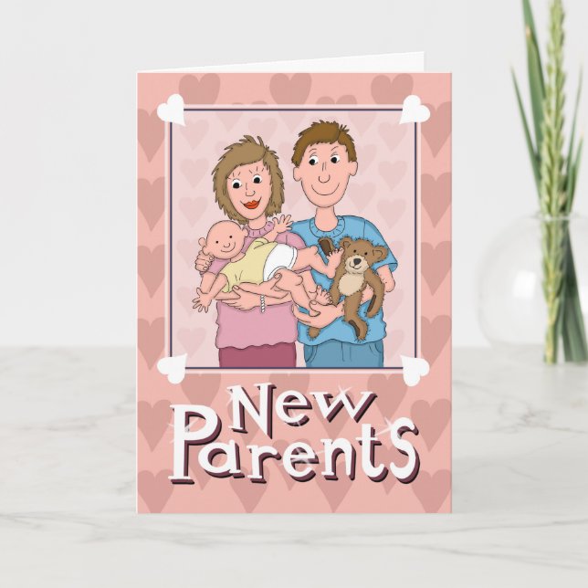 Congratulations New Parents Smiling Family Card (Front)