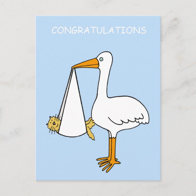 Congratulations New Pet Cat Kitten Cartoon Postcard (Front)