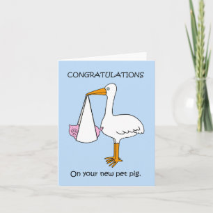 Congratulations New Pet Pig Card