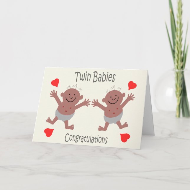 Congratulations New Twin Babies Card (Front)