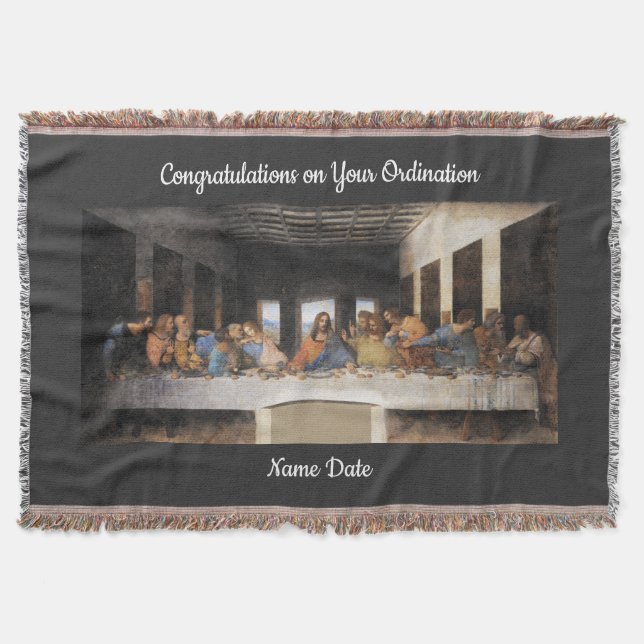 Congratulations Newly Ordained Ordainment Gift Throw Blanket (Front)
