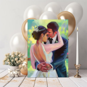Congratulations Newlyweds Couple Dancing Card