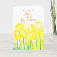 Congratulations Niece Bride To Be Yellow Tulips