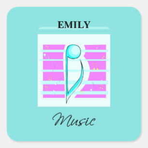 Congratulations Note, Musical Performance Square Sticker