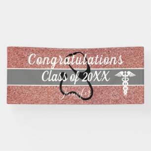 Congratulations Nurse Graduation Rose Gold Custom Banner
