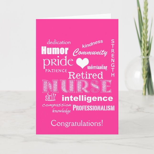 Congratulations Nurse Retirement!-Vibrant Pink Card (Front)
