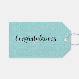 Congratulations on Aquamarine Gift Tags