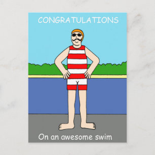 Congratulations on Awesome Swim For Him Postcard