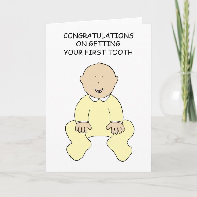 Congratulations on Baby's First Tooth Card (Front)