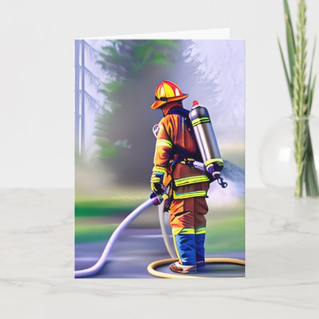 Congratulations on Becoming a Firefighter Card (Front)