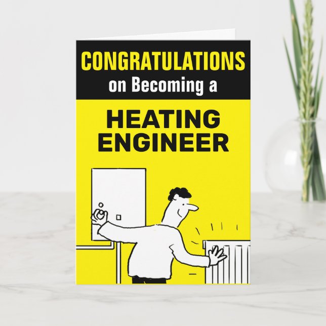 Congratulations on Becoming a Heating Engineer Card (Front)