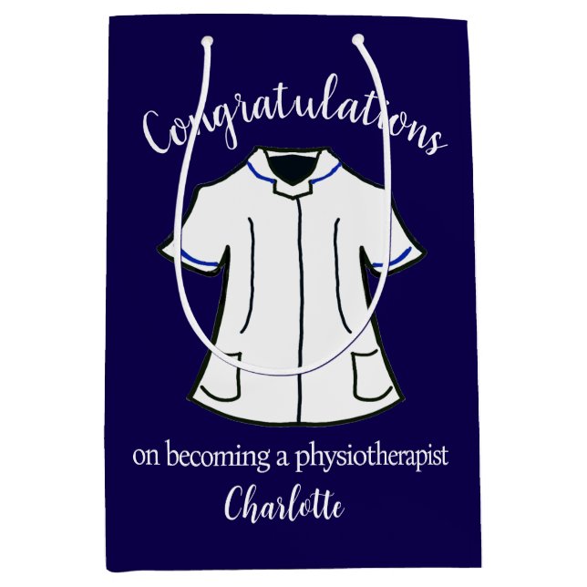 Congratulations on becoming a physiotherapist medium gift bag (Front)