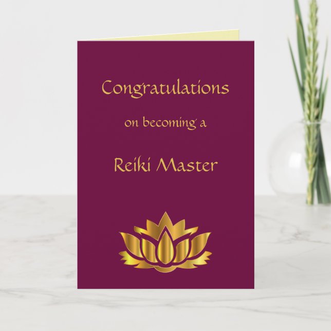 Congratulations on becoming a Reiki Master Card (Front)