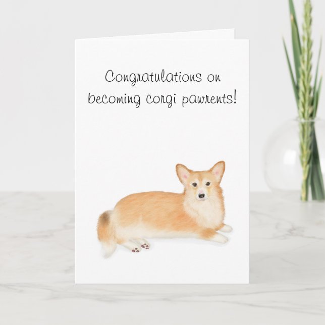 Congratulations on becoming corgi parents card (Front)