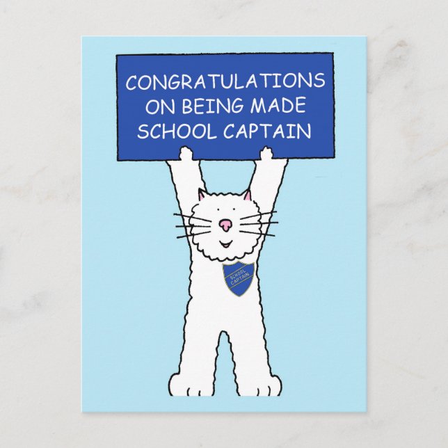 Congratulations on Becoming School Captain Postcard (Front)