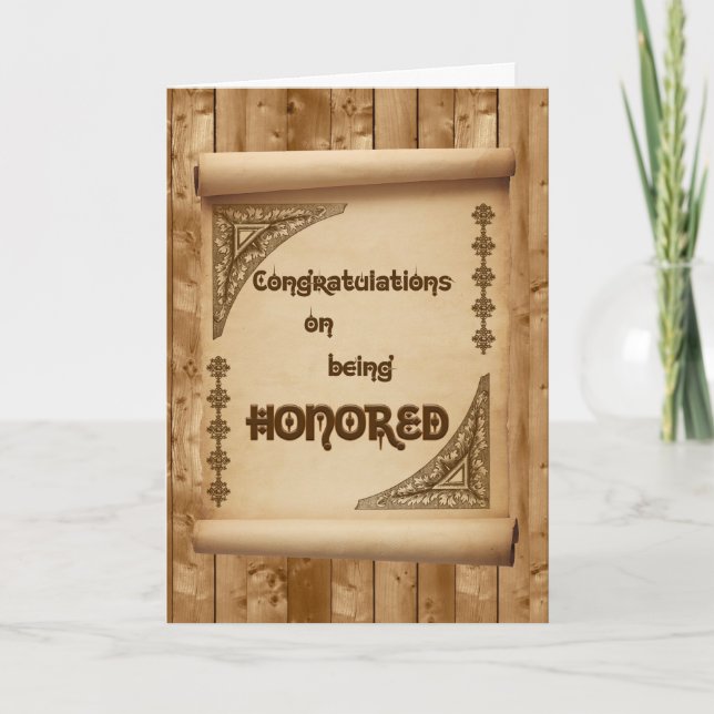 Congratulations on Being Honoured Card (Front)