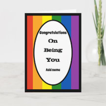 Congratulations on being you pride card 