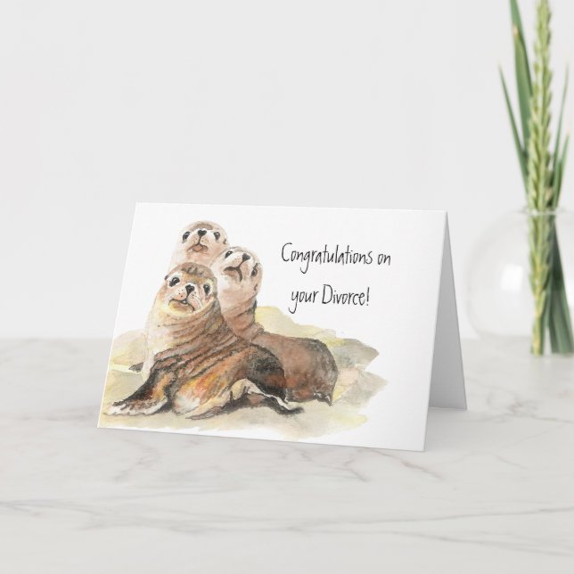 Congratulations on Divorce Seals of Approval Card (Front)
