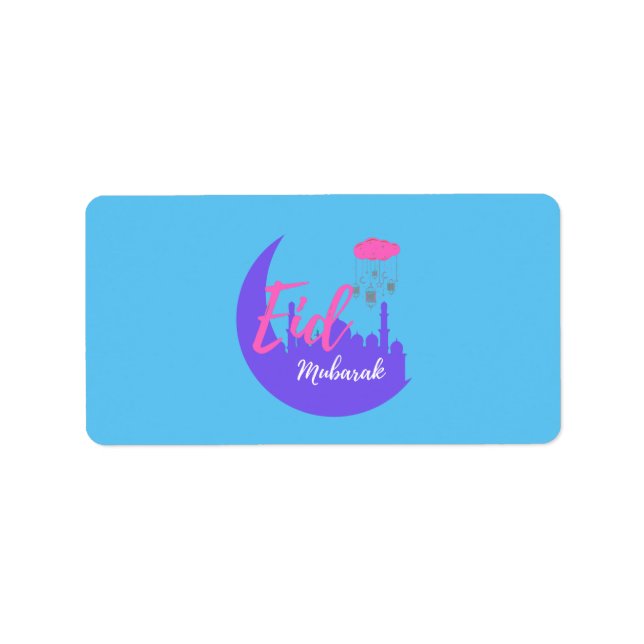 Congratulations on Eid Mubarak Balloon Label (Front)