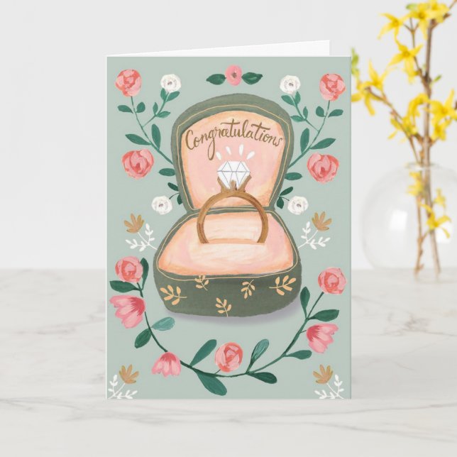 Congratulations on Engagement Card (Yellow Flower)