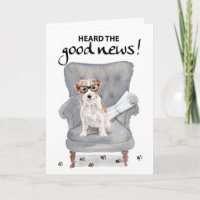 Congratulations on Good News Dog with Newspaper