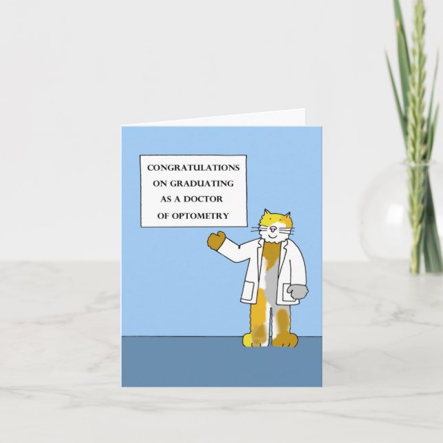 Congratulations on Graduating as a Dr of Optometry Card (Front)