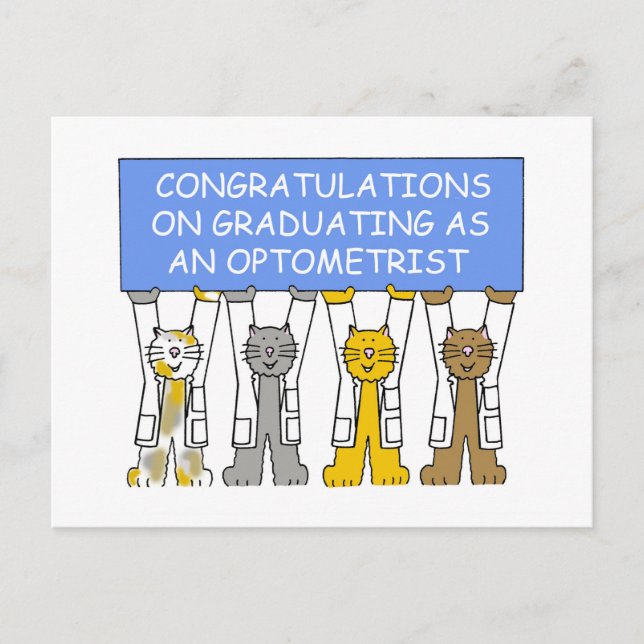 Congratulations on Graduating as an Optometrist. Postcard (Front)