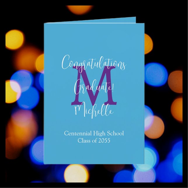 Congratulations on Graduation, Monogram Greeting Card (Creator Uploaded)