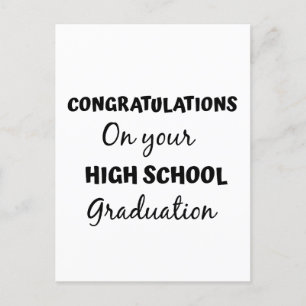 congratulations on high school graduation postcard