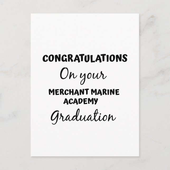 congratulations on merchant marine academy grad postcard (Front)