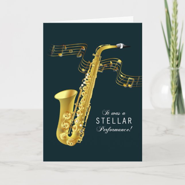 Congratulations on Musical Performance Saxophone Card (Front)