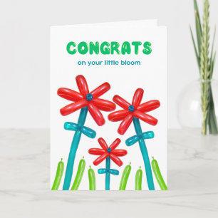 Congratulations on New Baby Balloon Flowers Card