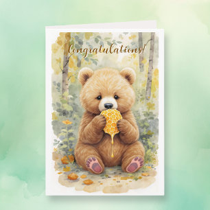 Congratulations on New Baby Boy Poem Bear Themed Card