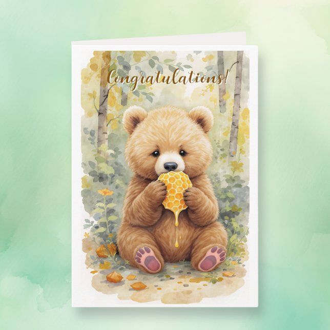Congratulations on New Baby Boy Poem Bear Themed Card (Creator Uploaded)