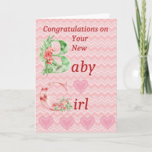 Congratulations on New Baby Girl Card in Pink